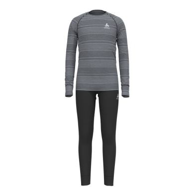 Odlo Long Sleeve Shirt + Trousers Active Warm Eco (warm, soft, brushed inside) Underwear grey/black Kids